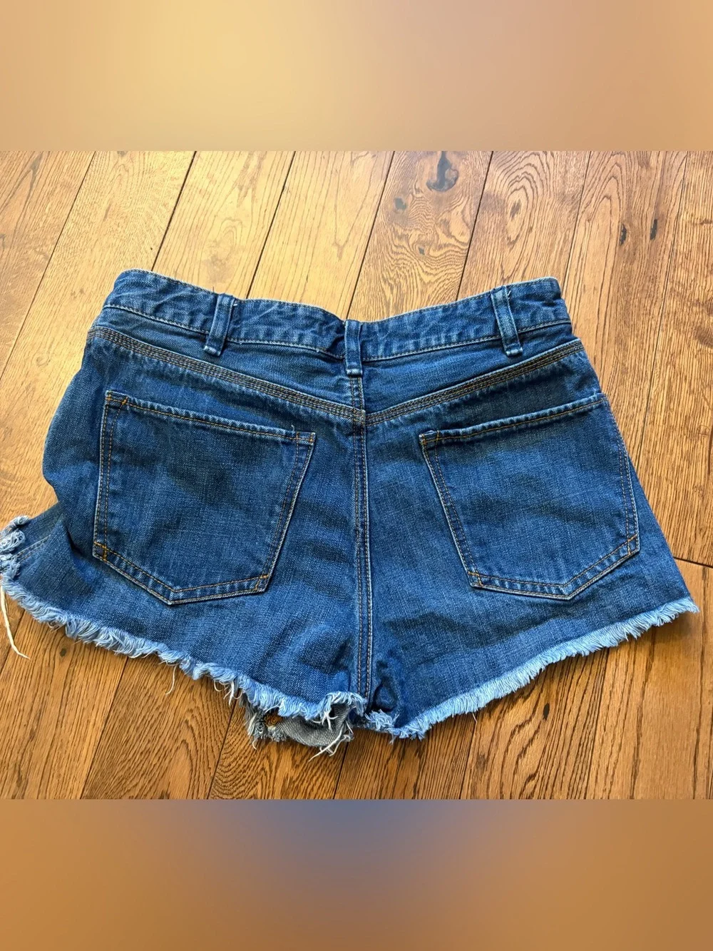 Free People Distressed Frayed Hem Denim Shorts